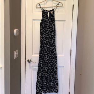 Michael Kors Halter Geometric Print Maxi Dress